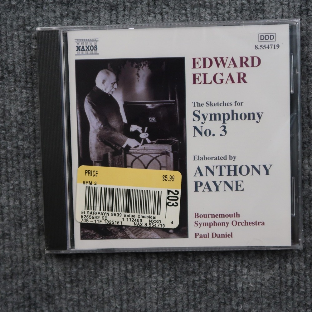 Edward Elgar Symphony No. 3 CD Bournemouth Symphony Orchestra Paul Daniel Naxos